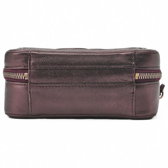 Chanel Chain Shoulder Bag Coco Mark CC Filigree Mini Caviar Skin Purple Gold - Picture 5 of 10